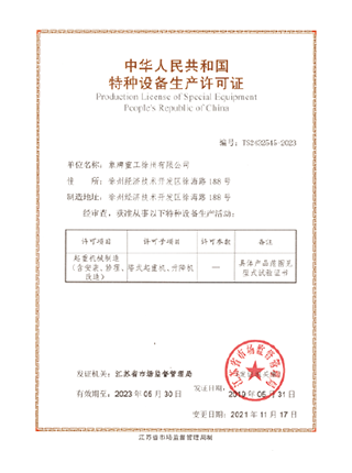 Manufacturing license